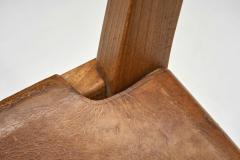 Pierre Chapo Pierre Chapo Model S24 Elm and Leather Chair France ca 1960s - 4216525