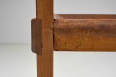Pierre Chapo Pierre Chapo Model S24 Elm and Leather Chair France ca 1960s - 4216526
