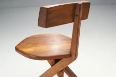 Pierre Chapo Pierre Chapo S34 Chair and T21D Sfax Table in Solid Elm France 1960s - 2157767