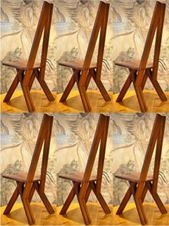 Pierre Chapo Pierre Chapo S42 rare set of 6 brutalist elm dinning chairs - 2749877