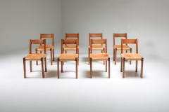 Pierre Chapo Pierre Chapo Set of Eight S24 Chairs in Solid Elm and Natural Leather 1966 - 1928244