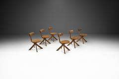Pierre Chapo Pierre Chapo Set of Six S34 Elm Wood Chairs France 1960s - 2874139