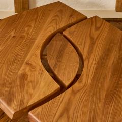 Pierre Chapo Pierre Chapo T22 Bow Handcrafted Modular Low Table in Elm for Chapo Cr ation - 4352252