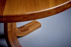 Pierre Chapo Pierre Chapo T40 Extendable Dining Table in Elm Wood Round Oval 1970s - 3346575