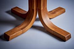 Pierre Chapo Pierre Chapo T40 Extendable Dining Table in Elm Wood Round Oval 1970s - 3346577