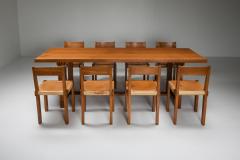 Pierre Chapo Pierre Chapo dining set with T01D table and S24 chairs in solid elm 1960s - 1939183