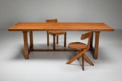 Pierre Chapo Pierre Chapo dining set with T01D table and S24 chairs in solid elm 1960s - 1939199