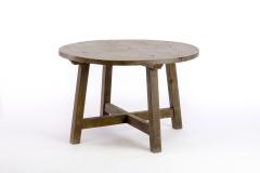 Pierre Chapo Pierre Chapo style brutalist organic complete dinning set with round benches - 1649041