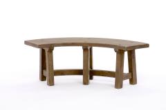 Pierre Chapo Pierre Chapo style brutalist organic complete dinning set with round benches - 1649053