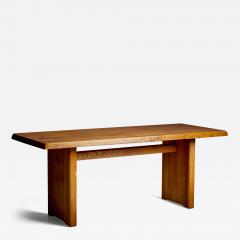Pierre Chapo Rare Large Pierre Chapo T14C Dining Table in Elmwood T14 France 1970s - 3282546