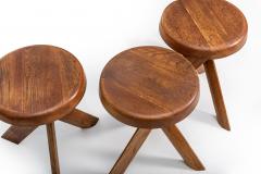 Pierre Chapo S31A pair of stools solid elm - 4025072