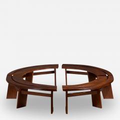 Pierre Chapo SET OF 4 ELMWOOD BENCHES MODEL S38 BY PIERRE CHAPO - 3214635