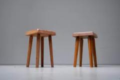 Pierre Chapo Set of 2 Pierre Chapo Stools S01 patinated old version in Elm France 1970s - 3927933