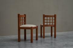 Pierre Chapo Set of 5 Pierre Chapo Style Chairs in Solid Elm France 1970s - 4468805