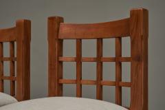 Pierre Chapo Set of 5 Pierre Chapo Style Chairs in Solid Elm France 1970s - 4468818
