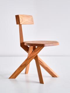 Pierre Chapo Set of Four Pierre Chapo S34 Dining Chairs in Solid Elm Chapo Creation France - 2151929