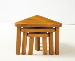 Pierre Chapo Set of Pierre Chapo Style Triangular Nesting Tables France 1960 - 2334755