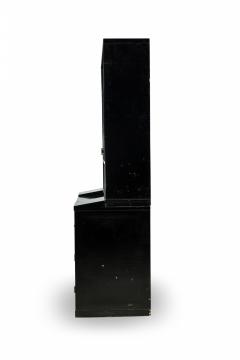 Pierre Chareau French Art Deco Two Piece Ebonized Tall Cabinet - 4626336