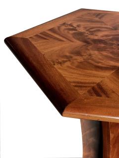 Pierre Chareau Pierre Chareau Inspired Pair Art Deco Style Mahogany Hexagonal Tables - 4345986