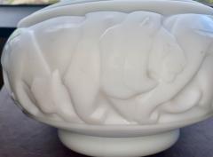 Pierre DAvesn DAvesn Art Deco Vase With Lions And Lioness Rare Opaque Glass - 1342752