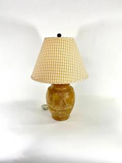Pierre Deux French Country Ceramic Yellow Table Lamp with Custom Shade - 2985115