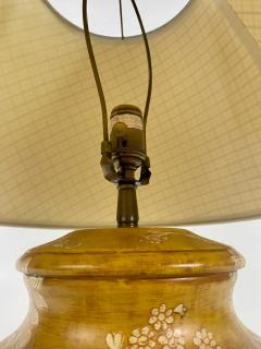 Pierre Deux French Country Ceramic Yellow Table Lamp with Custom Shade - 2985116