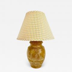 Pierre Deux French Country Ceramic Yellow Table Lamp with Custom Shade - 2985399