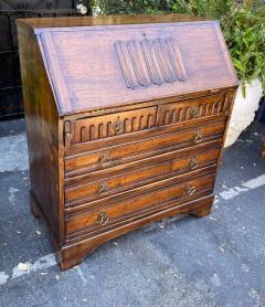 Pierre Deux French Country Oak Linen Fold Secretary Desk - 2685918