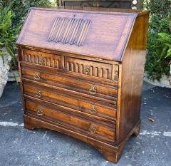 Pierre Deux French Country Oak Linen Fold Secretary Desk - 2685926