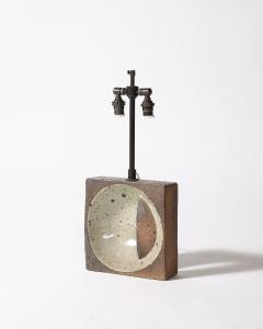 Pierre Digan Glazed Ceramic Geometric Table Lamp by Pierre Digan France c 1970 - 4207355