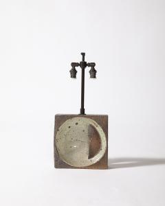 Pierre Digan Glazed Ceramic Geometric Table Lamp by Pierre Digan France c 1970 - 4207358