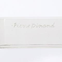 Pierre Dinand Mid Century Totem Form Sculpture in Glass W Lacquered Base Signed Pierre Dinand - 3703385