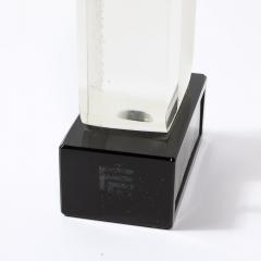 Pierre Dinand Mid Century Totem Form Sculpture in Glass W Lacquered Base Signed Pierre Dinand - 3703392