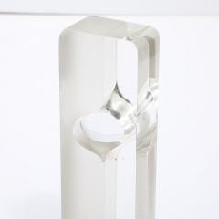 Pierre Dinand Mid Century Totem Form Sculpture in Glass W Lacquered Base Signed Pierre Dinand - 3703424