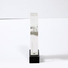 Pierre Dinand Mid Century Totem Form Sculpture in Glass W Lacquered Base Signed Pierre Dinand - 3703425