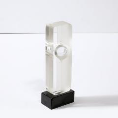Pierre Dinand Mid Century Totem Form Sculpture in Glass W Lacquered Base Signed Pierre Dinand - 3703430