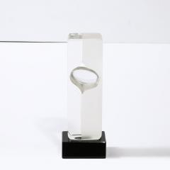 Pierre Dinand Mid Century Totem Form Sculpture in Glass W Lacquered Base Signed Pierre Dinand - 3703432
