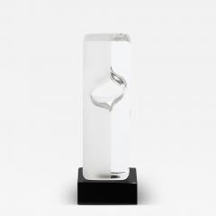 Pierre Dinand Mid Century Totem Form Sculpture in Glass W Lacquered Base Signed Pierre Dinand - 3706535