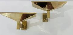 Pierre Disderot Pair of Pierre Disderot Verre Lumiere French 1980s Gold Wall Lamps - 4078641