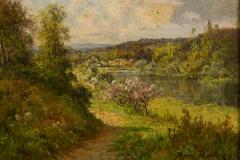 Pierre Ernest Ballue French 19 20th Century oil on canvas of a summer landscape by Pierre Ernest Ba - 4654575