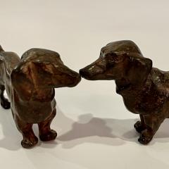 Pierre Fichet Pierre Chenet Pair of Dachunds Bronze Scupltures Stamped - 4242905