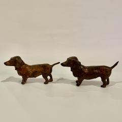 Pierre Fichet Pierre Chenet Pair of Dachunds Bronze Scupltures Stamped - 4242907