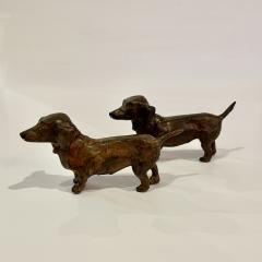 Pierre Fichet Pierre Chenet Pair of Dachunds Bronze Scupltures Stamped - 4242909
