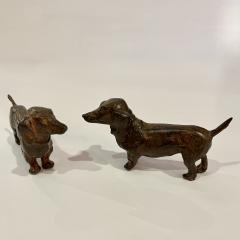 Pierre Fichet Pierre Chenet Pair of Dachunds Bronze Scupltures Stamped - 4242910