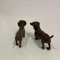 Pierre Fichet Pierre Chenet Pair of Dachunds Bronze Scupltures Stamped - 4242912