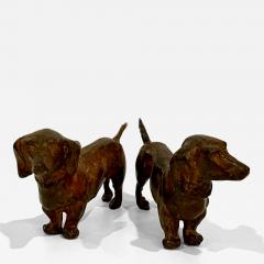 Pierre Fichet Pierre Chenet Pair of Dachunds Bronze Scupltures Stamped - 4243534