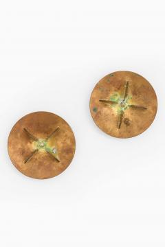 Pierre Forsell Pair of Pierre Forssell Candlesticks in Brass by Skultuna 1950s - 4680855