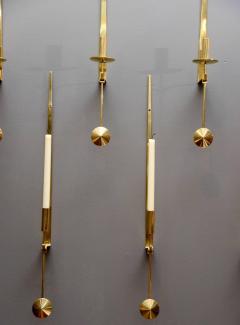 Pierre Forsell Set of Ten Brass Pendulum Wall Sconces by Pierre Forsell for Skultuna - 720882