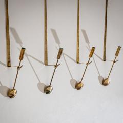 Pierre Forssell Set of Four Brass Wall Candle Holders Mod 607 by Pierre Forssell for Skultuna - 4681345