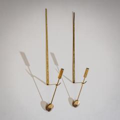 Pierre Forssell Set of Four Brass Wall Candle Holders Mod 607 by Pierre Forssell for Skultuna - 4681366